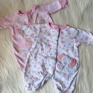 Two Sleep Onsies - Newborn-3Mo